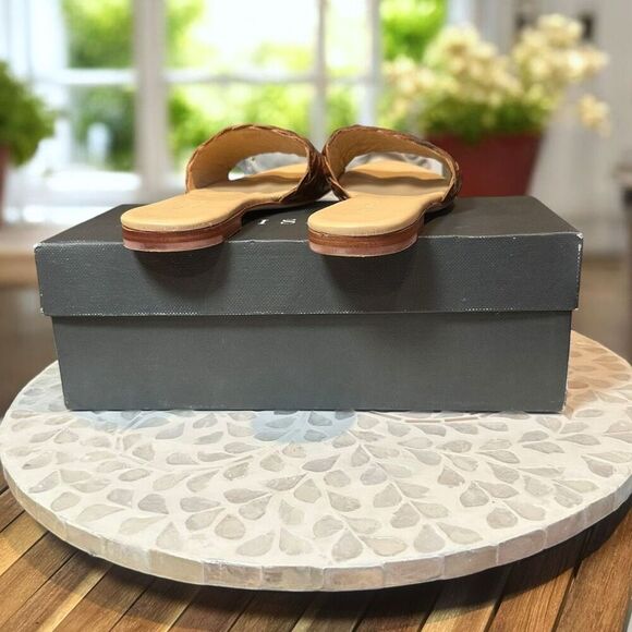 Nisolo Isla Woven Leather Slide Sandal  Brandy  Women Size 6.5  New in Box - Picture 8 of 13